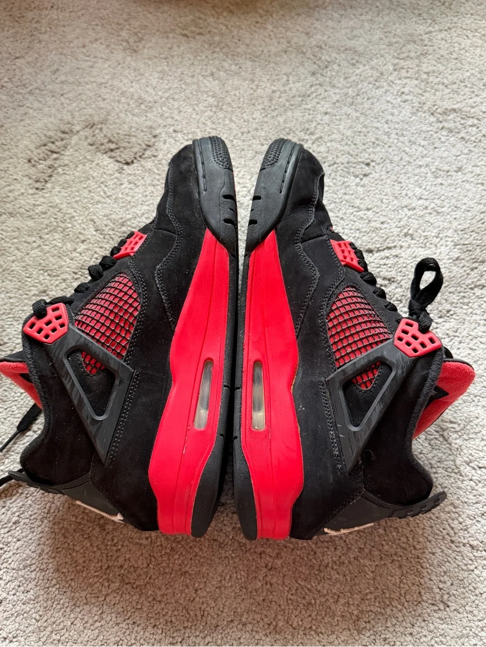 Jordan Men’s Black and Red Athletic Sneakers-Size 11